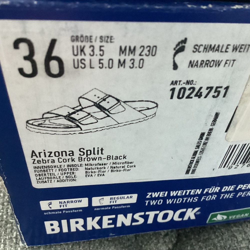 BIRKENSTOCK Women's Arizona Split Birko-Flor Sandals, size US5/ EU36 - Picture 10 of 13